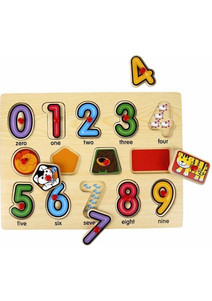 130444 Ahşap Raptiyeli Puzzle Saat