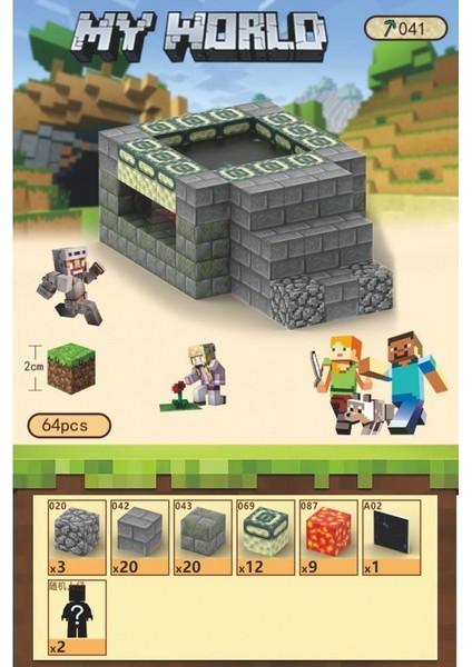 Minecraft Manyetik Kare Mıknatıs Büyük Yapı Bloğu Montajı (Yurt Dışından)