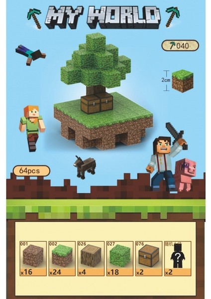 Minecraft Manyetik Kare Mıknatıs Büyük Yapı Bloğu Montajı (Yurt Dışından)