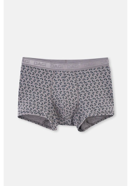 Gri-Siyah 3'lü Desenli Micro Modal Boxer