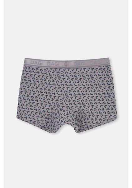 Gri-Siyah 3'lü Desenli Micro Modal Boxer