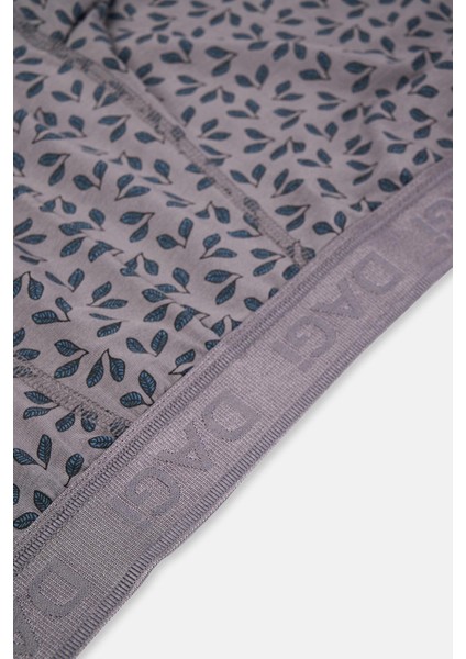 Gri-Siyah 3'lü Desenli Micro Modal Boxer