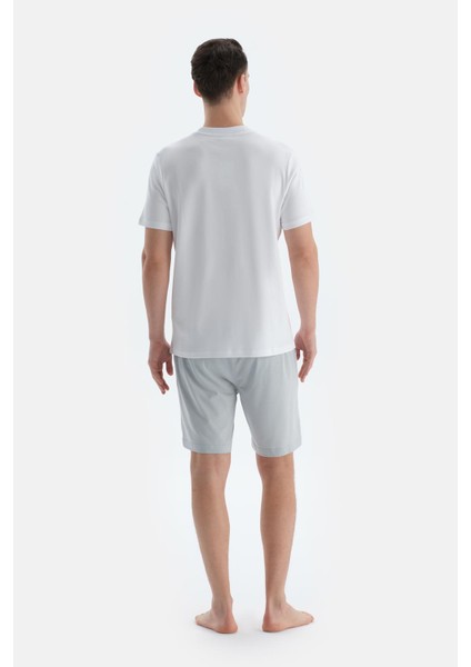 Gri-Indigo Pamuk Modal Ikili Örme Şort fırsatları