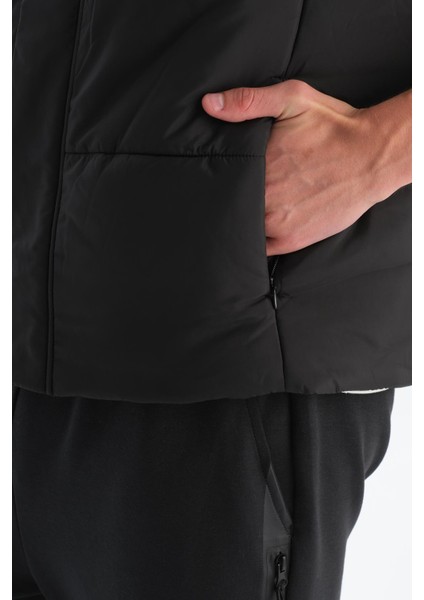 Siyah Erkek Önden Fermuar Çıtçıtlı Puffer Yelek fırsatları