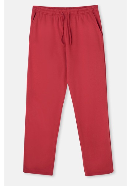 Kırmızı Interlok Cepli Pantolon Pijama Altı