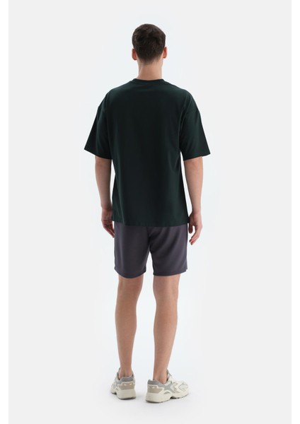 Koyu Yeşil Erkek Slogan Baskılı Tişört fiyatları