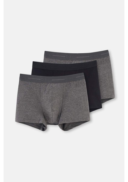 Antrasit-Siyah Compact Düz 3'lü Boxer