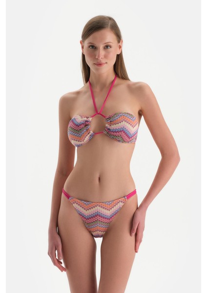 Pembe Straplez Bikini Üst