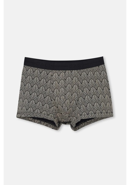 Siyah 5210 Desenli Pamuk Boxer