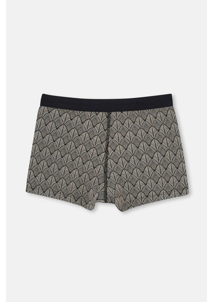 Siyah 5210 Desenli Pamuk Boxer