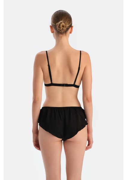 Siyah Payetli Üçgen Form Bralet