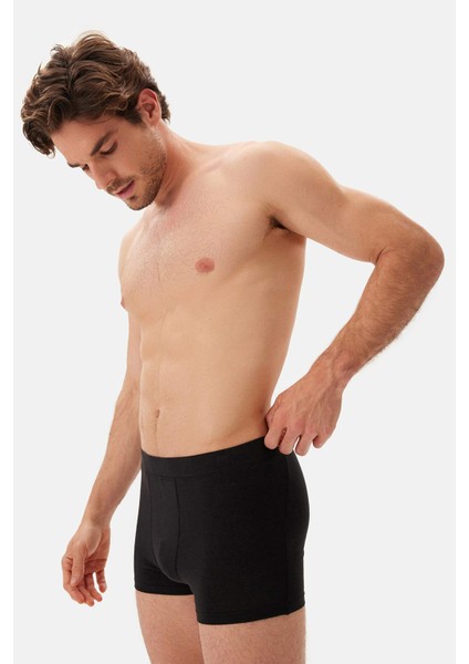 Siyah Dikiş Detaylı Kumaş Kaplama Lastikli Boxer modelleri