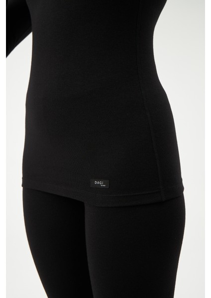 Siyah Kadın Termal Uzun Kollu Üst fırsatları