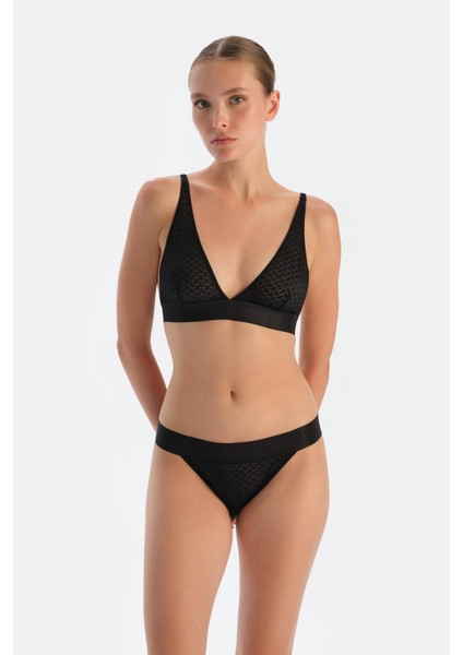 Siyah Premıum Dantelli ve Lastik Detaylı Bralet fırsatları