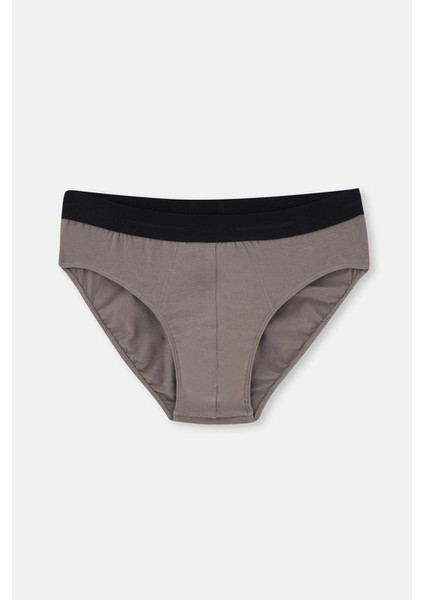 Gri Düz Pamuk Slip