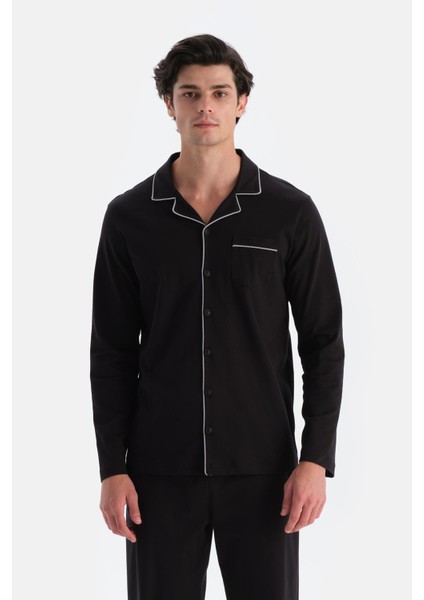 Siyah Merserize Gömlek