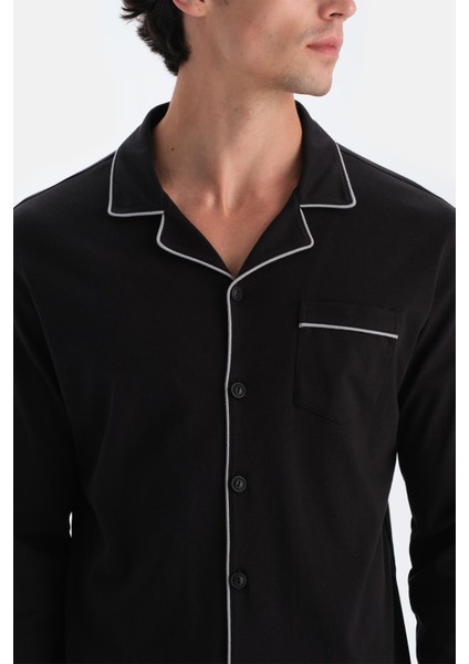 Siyah Merserize Gömlek indirimleri