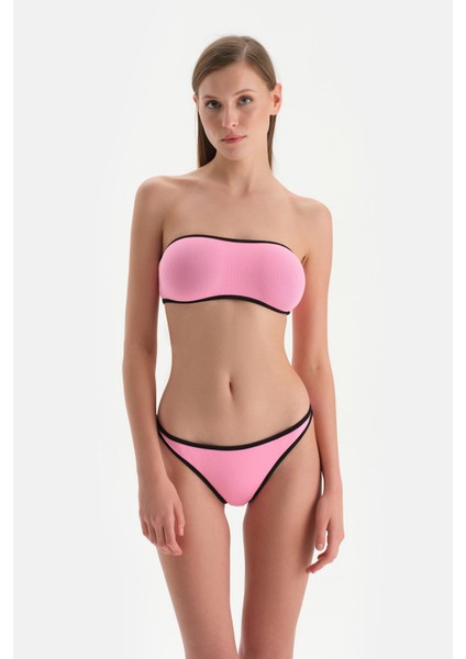 Siyah-Pembe Straplez Bikini Üst fırsatları