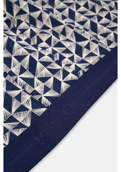 Lacivert 3'lü Desenli Pamuk Boxer fırsatları