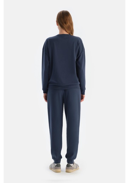 Lacivert Basıc Modal Sweatshırt