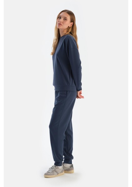 Lacivert Basıc Modal Sweatshırt