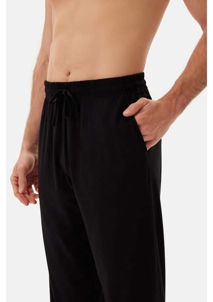 Siyah Yarım Patlı Kısa Kollu Celliant Pijama Takımı