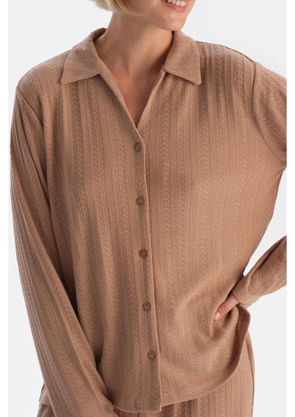 Bej Örgü Detaylı Gömlek indirimleri