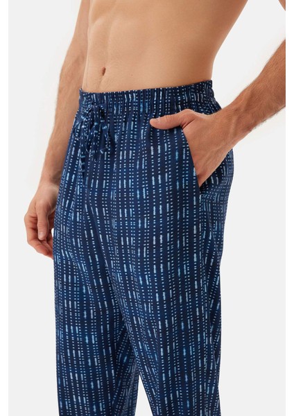 Mavi Bis Yaka Kısa Kollu Pijama Takımı indirimleri
