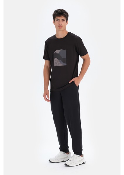 Siyah Dagi Active Baskılı Spor T-Shirt modelleri