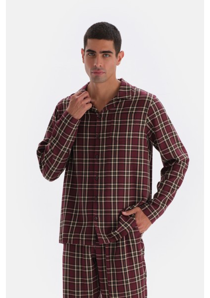 Multicolor Ekose Dokuma Gömlek Pijama Üstü