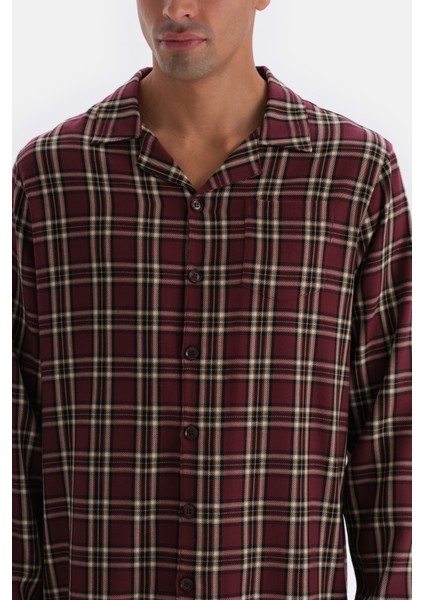 Multicolor Ekose Dokuma Gömlek Pijama Üstü
