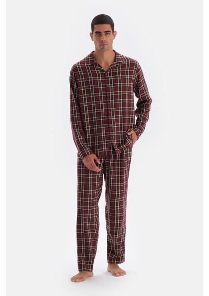 Multicolor Ekose Dokuma Gömlek Pijama Üstü