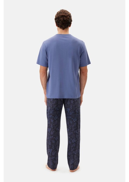 Indigo Yarım Patlı Tişört Pantolon Pijama Takımı fiyatları