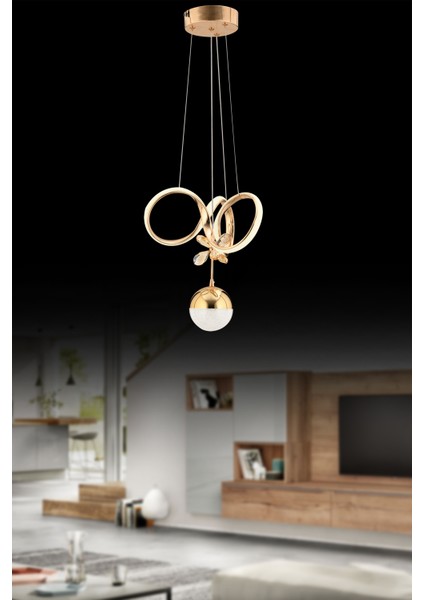 Istanbul Avize Gold Twins Beyaz Power Ledli Modern LED Avize