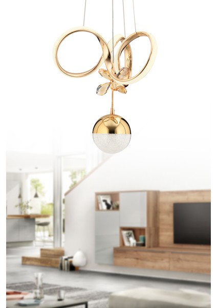 Istanbul Avize Gold Twins Beyaz Power Ledli Modern LED Avize modelleri