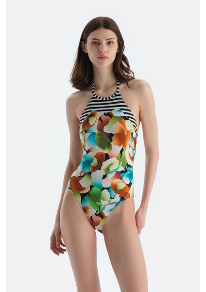 Multicolor Halter Yaka Mayo