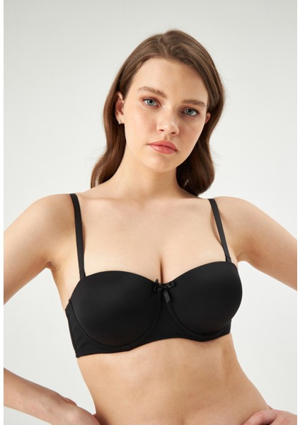 Siyah ERSK160 Adela Straplez Double Push-Up Sütyen fiyatları