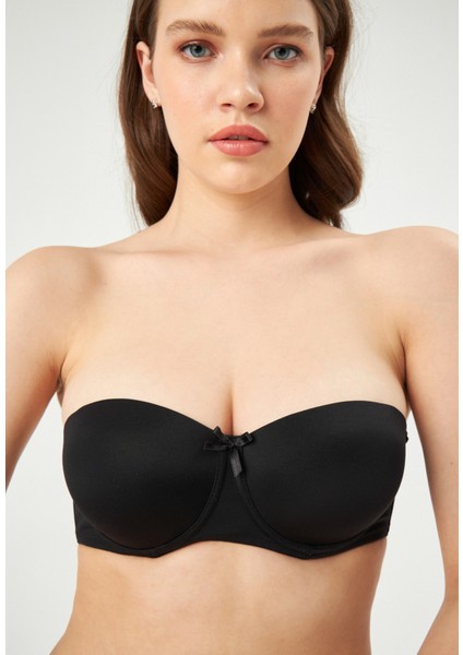 Siyah ERSK160 Adela Straplez Double Push-Up Sütyen fırsatları
