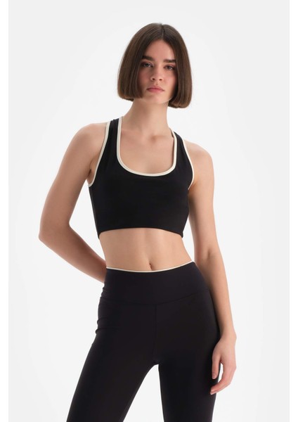Siyah Dagi Active Kadın Biye Detaylı Sporcu Sütyeni fiyatları