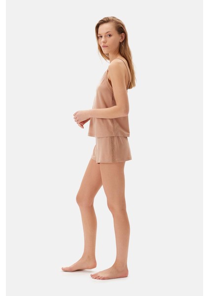 Açık Kahve Basic Şort Pijama Altı modelleri