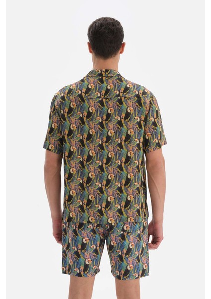 Siyah - Yeşil Desenli Gömlek fiyatları