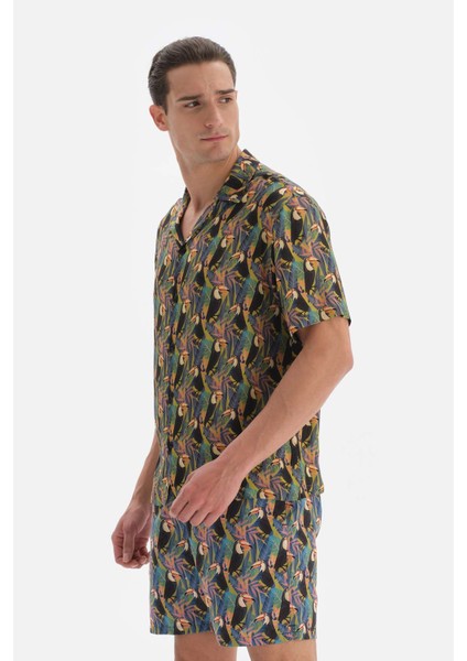 Siyah - Yeşil Desenli Gömlek modelleri