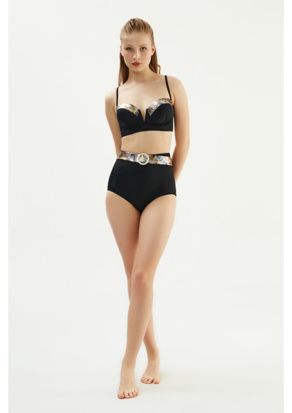 Siyah 2108ESBK Kaplı Bikini Tk