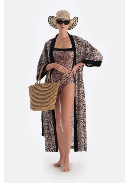 Kahverengi Uzun Kimono