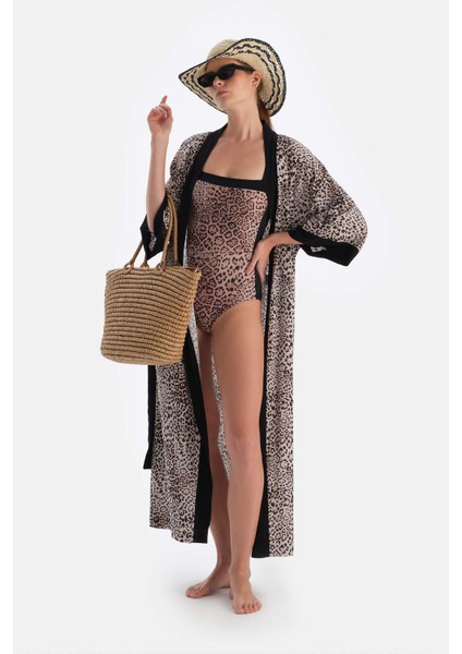 Kahverengi Uzun Kimono