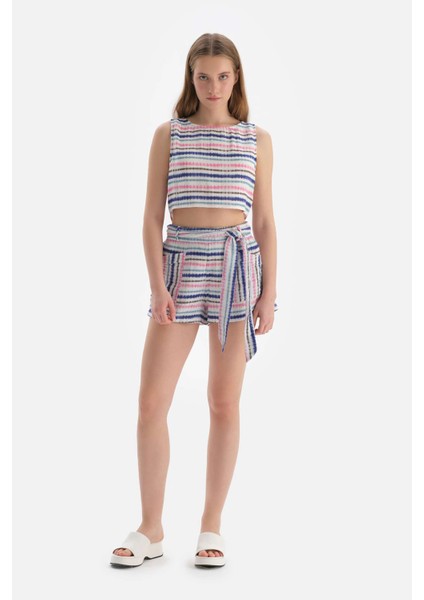 Pembe-Mavi Müslin Şort indirimleri