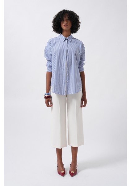 Çizgili Basic Mavi Gömlek fiyatları