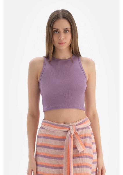 Lila Ribanalı Crop