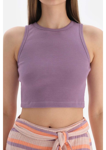 Lila Ribanalı Crop