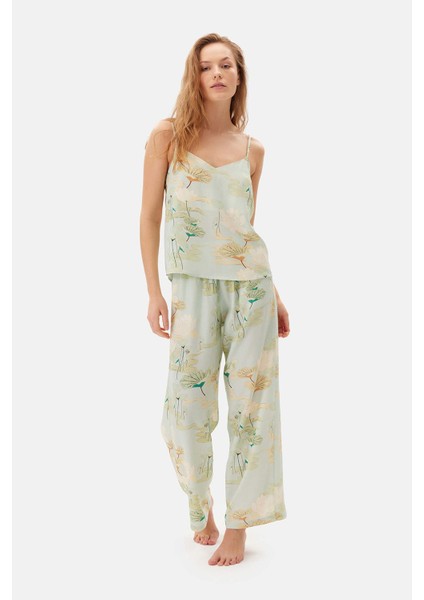 Su Yeşili Su I Askılı Viskon Atlet Pijama Üstü fırsatları